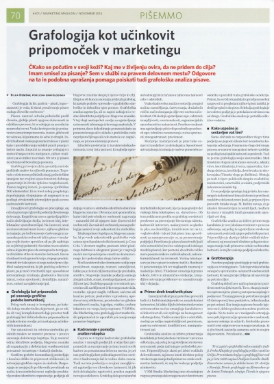 Grafologija, veda o pisavi, je lahko učinkovit pripomoček marketinške stroke